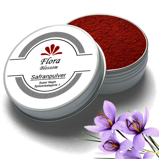 Safranfäden Pulver Gemahlen Safranpulver Safran Saffron von Flora Blossom Gewürze Kräuter Tee Online Kaufen